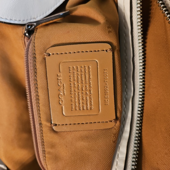 Coach EDIE Signature Embossed Handbag with Rivets - Picture 6 of 12